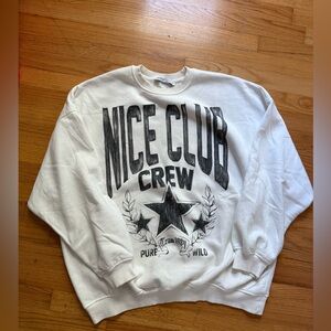 Berska Nice Club Crew White Sweater